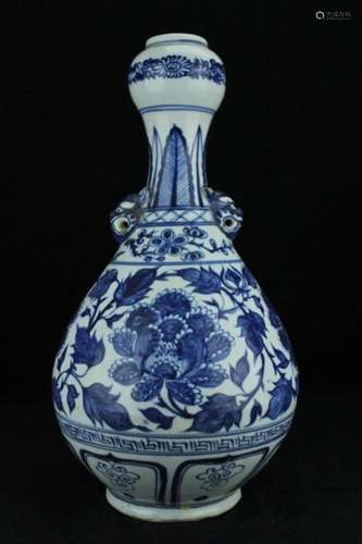 Extra Large Ming Porcelain Blue&White Floral Vase