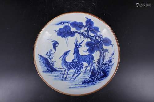 Qing Porcelain Blue&White Plate