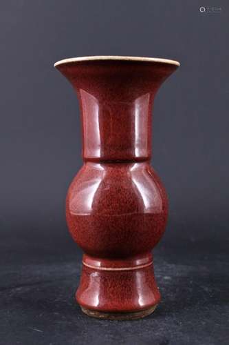 Qing Porcelain Red Glaze Vase