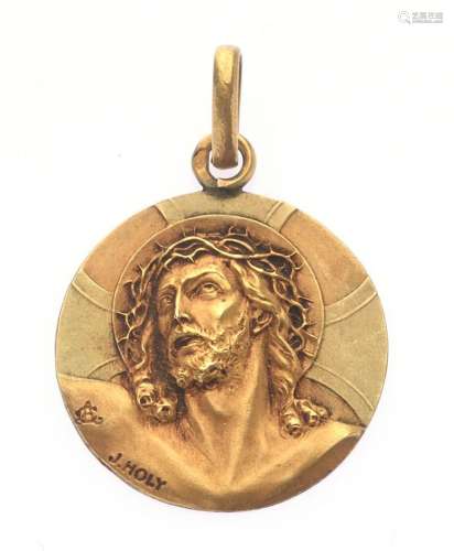 PENDENTIF "Christ à la couronne d'épine" en or...