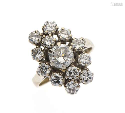 BAGUE "Marguerite" en or gris 750/°° sertie de dia...