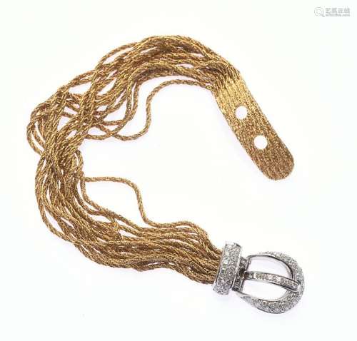 BRACELET en or jaune 750/°° de forme ceinture, la boucle en ...