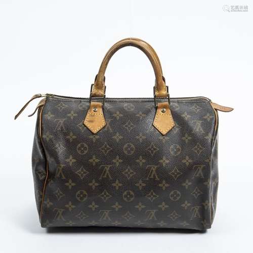 LOUIS VUITTON - SAC modèle "Speedy" 30 cm en toile...