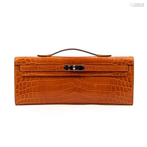 HERMES PARIS - POCHETTE modèle " Kelly cut" en cro...