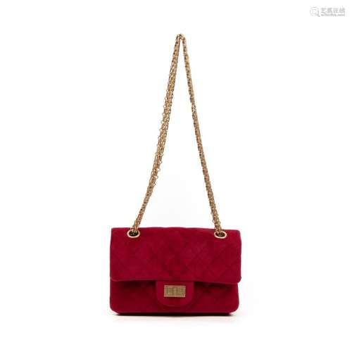 CHANEL - SAC modèle " Mini single flap" en toile e...