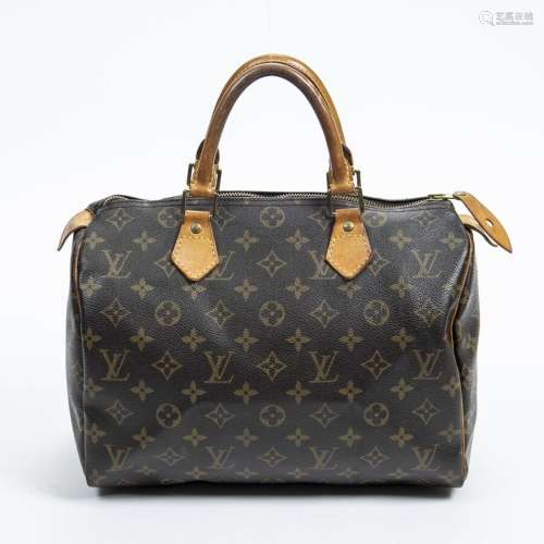 LOUIS VUITTON - SAC modèle "Speedy" 30 cm en toile...