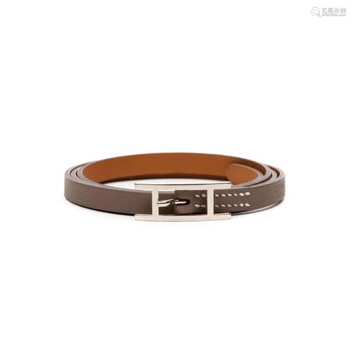 HERMES PARIS - BRACELET modèle " Hapi 3" en cuir e...