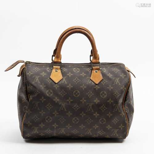 LOUIS VUITTON - SAC modèle "Speedy" 30 cm en toile...