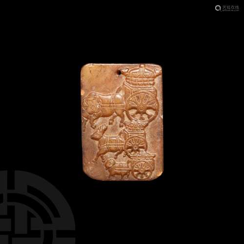 Chinese Amulet with Carts