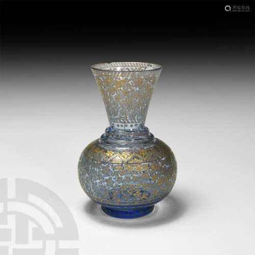 Mughal Gilt Wheel-Cut Glass Vase