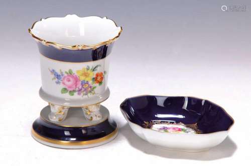 vase and small bowl, Meissen, 20th c., porcelain