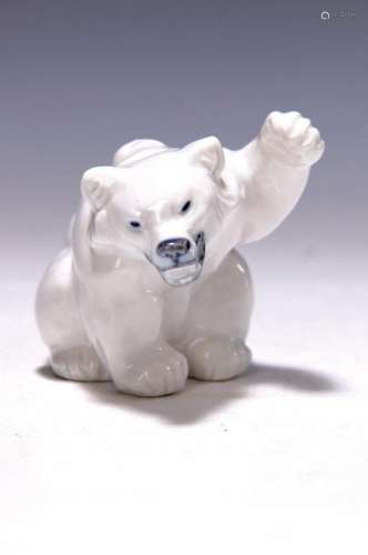 figurine, Royal Copenhagen, 20th c., Polar bear