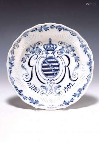 anniversary plate, Meissen, around 1902/10, government