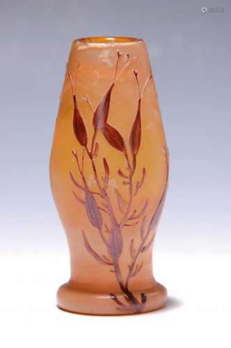 vase, Legras & Cie, St. Dennis, orange glass with opaque