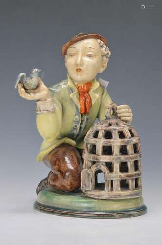 Sculpture, Karlsruher majolica, 1938-1940, bird seller