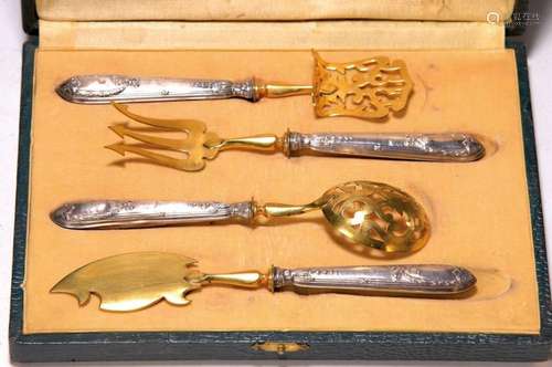 Serving cutlery, Marseille, around 1900, 900 silver