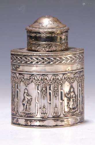 lid box, Hanau, around 1900, 800 silver, sculptured