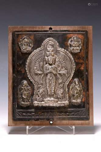 Devotional image, Tibet, around 1900, copper plate with