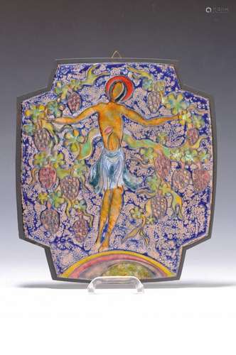 Hermann Mathes, 1935-2014, enamel picture, polychrome