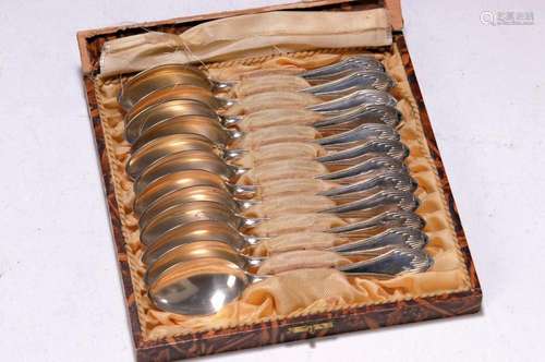 12 coffee spoons, Wilkens Bremen, around 1900,800 silver