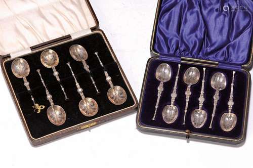 6 tea- and 6 coffee spoons, Birmingham, around 1900