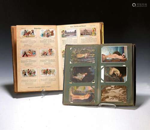 2 postcards resp. collector's albums, German, around 190...