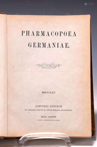 Pharmacopoea Germaniae, Magdeburg 1865, 393 pages, in