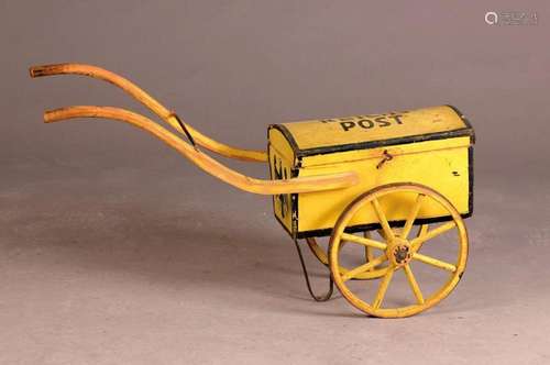 Baby mail carriage, German, 1930s, soft wood, painted