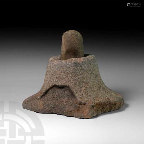 Stone Age Neolithic Quern Stone and Pounder