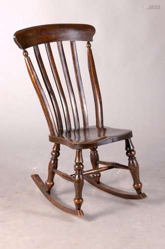 rare Windsor-rocking chair, around 1850, massive