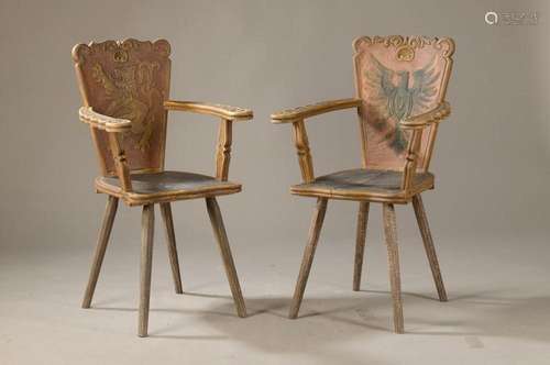 two chairs with arm rests of Fritz Wiedemann, Middle of