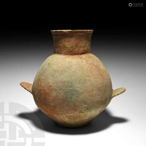 Large Bronze Age Trans-Jordan Jar with Ledge Handles