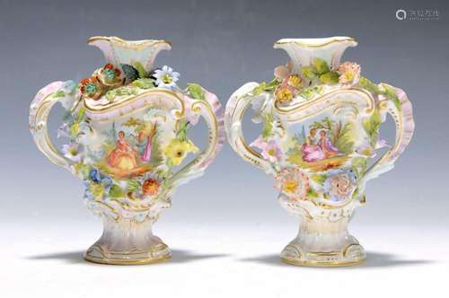 couple of Rococo/handle vases, Carl Thieme, Potschappel