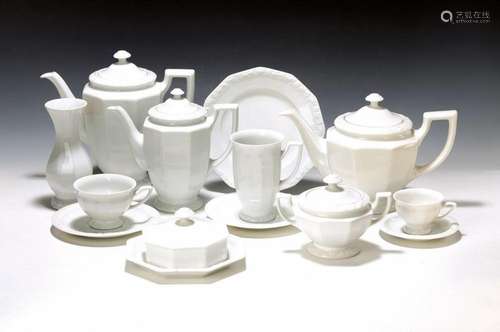 coffee-, tea- and mocha set, Rosenthal, Model Mary white