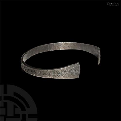 Viking Silver Stamped Bracelet