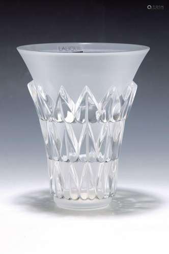 vase, Lalique France, 2. Half 20.th c., colourless