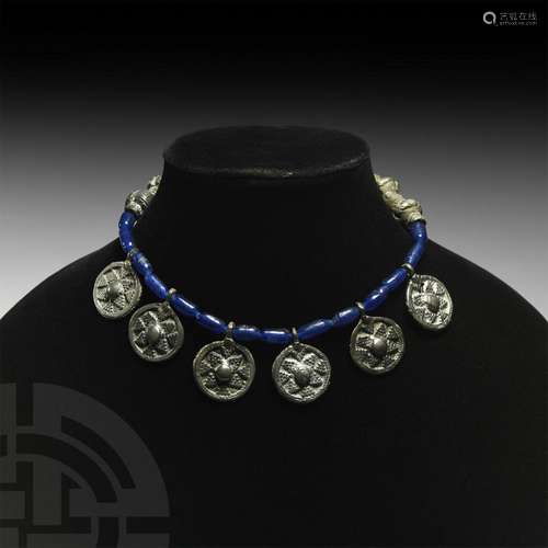 Viking Age Glass Bead Necklace with Pendants