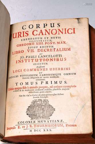 Corpus Iuris Canonici, Joh. Paul Lancelot, Thurneisen