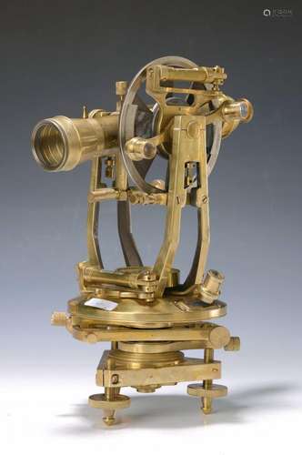 Theodolite, England, Stanley London, around 1910, brass