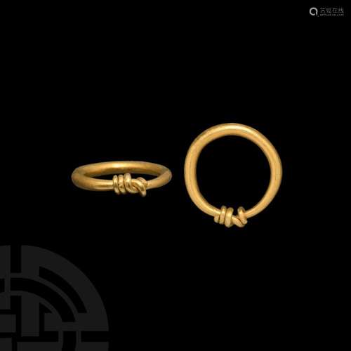 Viking Age Gold Ring with Coiled Bezel