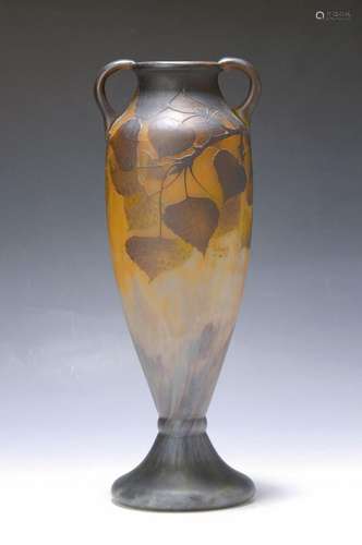 Very large double-handle vase, 'Peuplier', Daum Frér...