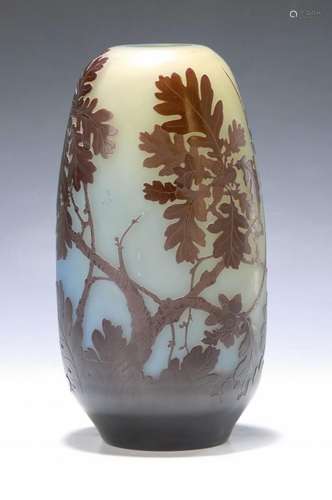 Large vase with oak leaves, Emile Gallé, Nancy