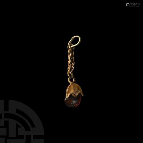 Viking Gold and Garnet 'Elfshot' Pendant