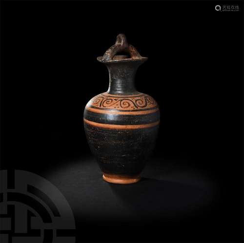 Etruscan Blackware Bail Amphora