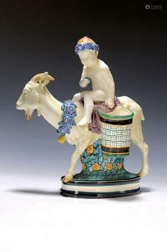 bowl 'goat rider', Karlsruhe majolica, around 1908-3...