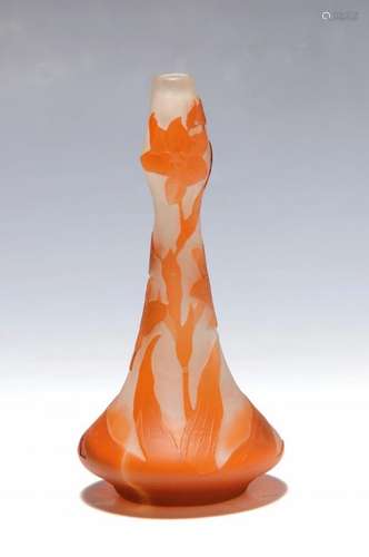 vase, Emile Gallé, around 1904-06, colorless glass