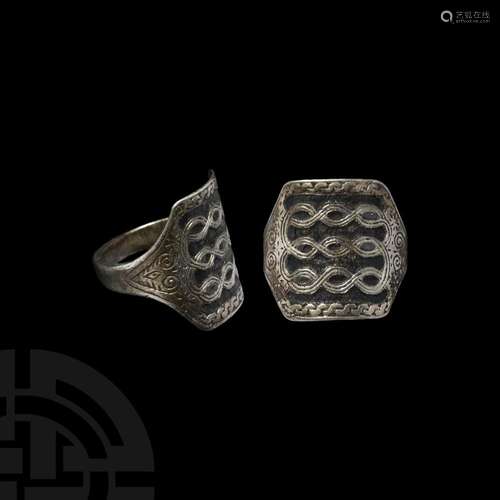 Medieval Silver Ring with Interlace