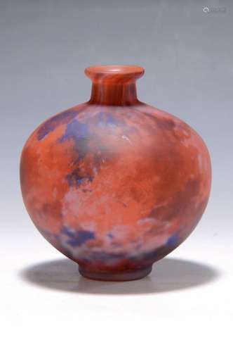 ball vase, Delatte, 1920s, colorless glass, intermediate