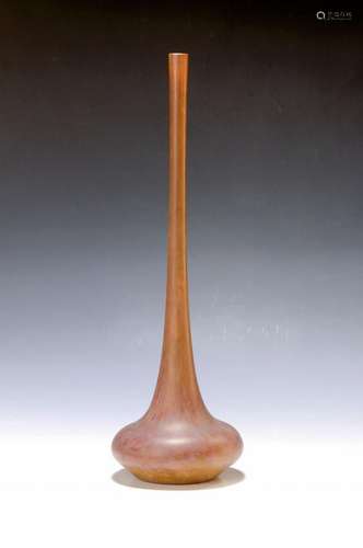 long-necked vase, Daum Fréres, Nancy, 1920s, colourless