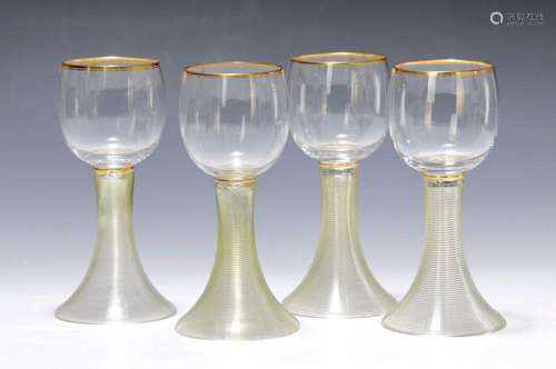 12 wine glasses, probably Rheinische Glashütte